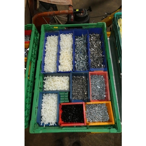 5074 - 1 box containing a quantity of various fasteners. Plastic crate is included