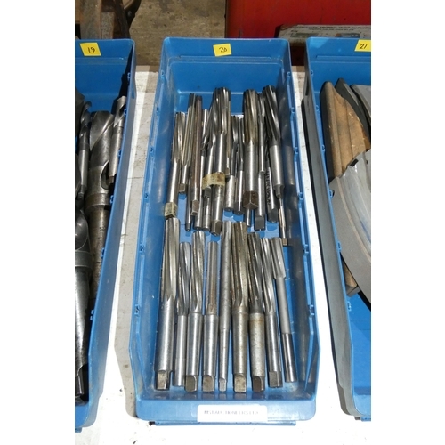 5089 - 1 box containing a quantity of various reamers  - The plastic box is included