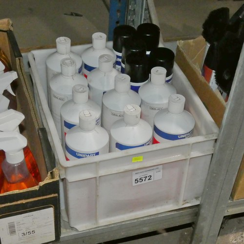 5572 - 10 x 1L bottles of Unipart GEM425 washing up liquid and 5 x 400ml cans of Unipart GEM315 silicone sp... 