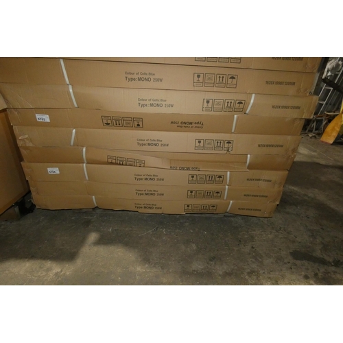 5704 - 6 x 250w unused PV solar panels by Sunny Roo, type BBPV-250 (contents of 3 boxes) together equalling... 