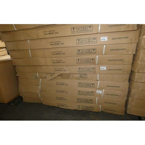 5711 - 6 x 250w unused PV solar panels by Sunny Roo, type BBPV-250 (contents of 3 boxes) together equalling... 