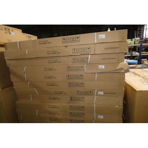 5714 - 6 x 250w unused PV solar panels by Sunny Roo, type BBPV-250 (contents of 3 boxes) together equalling... 