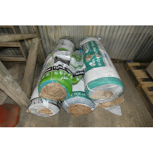 5758 - 5 x various rolls of Knauf insulation