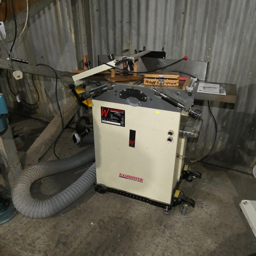 5768 - 1 x Axminster AW106PT2 planer thicknesser 240v max width approx 10inch / 25cm supplied with a pair o... 