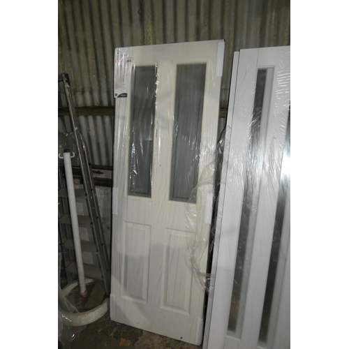 5816 - 1 x XL Joinery white Victorian style door with Forbes glass approx 726 x 2040mm