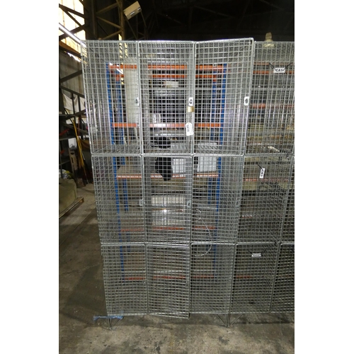 5818 - 1 x metal mesh nine door personnel locker approx 91 x 47 x 197cm high. The doors are lockable by usi... 