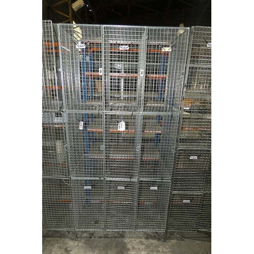 5819 - 1 x metal mesh nine door personnel locker approx 91 x 47 x 197cm high. The doors are lockable by usi... 