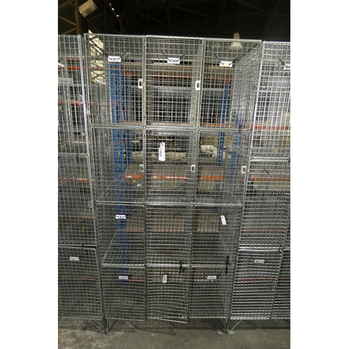 5820 - 1 x metal mesh nine door personnel locker approx 91 x 47 x 197cm high. The doors are lockable by usi... 