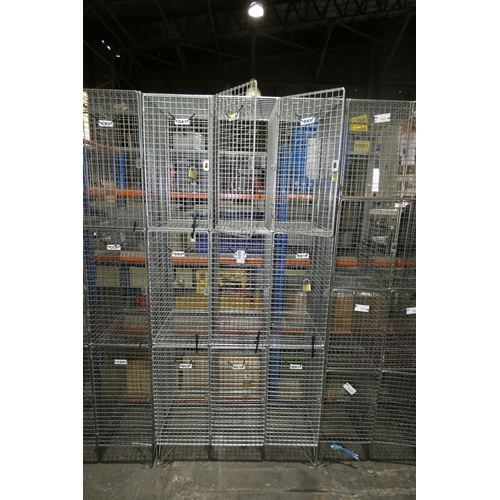 5823 - 1 x metal mesh nine door personnel locker approx 91 x 47 x 197cm high. The doors are lockable by usi... 