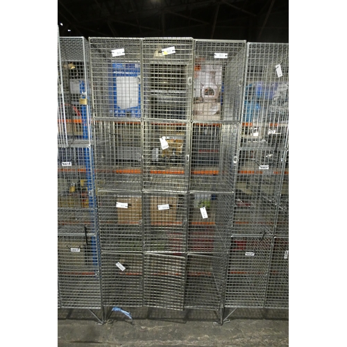 5824 - 1 x metal mesh nine door personnel locker approx 91 x 47 x 197cm high. The doors are lockable by usi... 