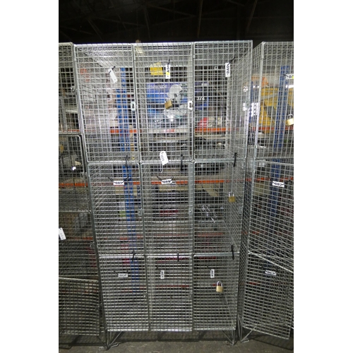 5825 - 1 x metal mesh nine door personnel locker approx 91 x 47 x 197cm high. The doors are lockable by usi... 