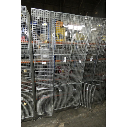 5826 - 1 x metal mesh nine door personnel locker approx 91 x 47 x 197cm high. The doors are lockable by usi... 