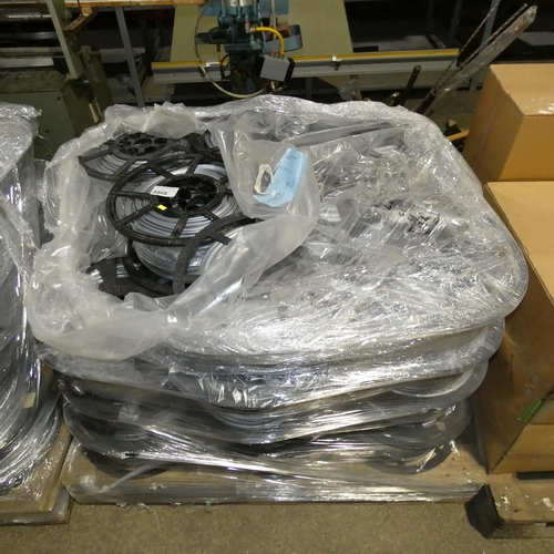 5868 - 1 pallet containing a quantity of grey plastic T section in 50m coils. Not practical to list in deta... 