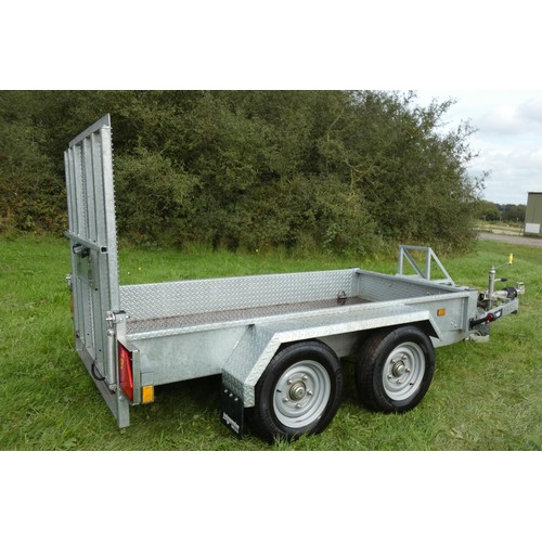 6053 - A 2022 Indespension Plant trailer, twin axle, with drop down ramp, type AD200, 2700KG capacity, bed ... 