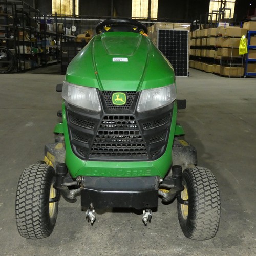 5997 - 1 x John Deere X350R ride on lawn mower with a Kawasaki SRB3/P V-0113 petrol engine manufactured 08/... 