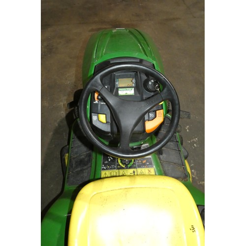 5997 - 1 x John Deere X350R ride on lawn mower with a Kawasaki SRB3/P V-0113 petrol engine manufactured 08/... 