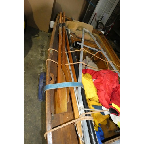 5995 - 1 x Mirror sailing dinghy approx 3.3m long x 1.45m wide on a road going two wheel un-braked trailer,... 