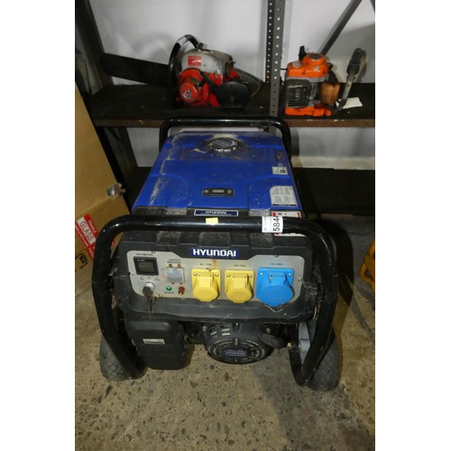 5844 - 1 x Hyundai HY7000LEK-2 petrol engine (16hp / 420cc) electric start generator output 110 / 240v, 5.5... 