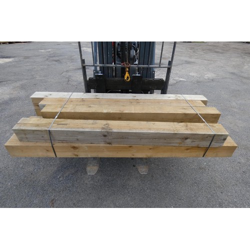 6007 - 9 wooden posts each measuring approx 175 mm x 175 mm lengths vary up to approx 240 cm - top stack