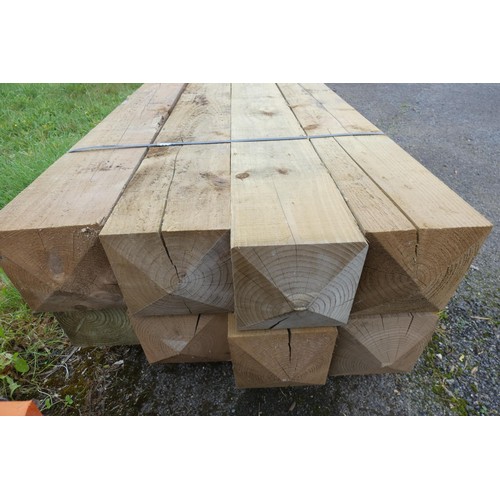 6008 - 8 wooden posts each measuring approx 175 mm x 175mm lengths very up to 240 cm - bottom stack