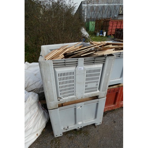 6022 - 2 crates containing a quantity of plywood board offcuts - please note the crates are not included