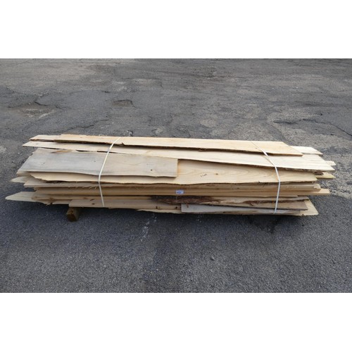 6025 - A quantity of waney edge board measuring up to approx 250 cm long - top stack - believed to be Cedar