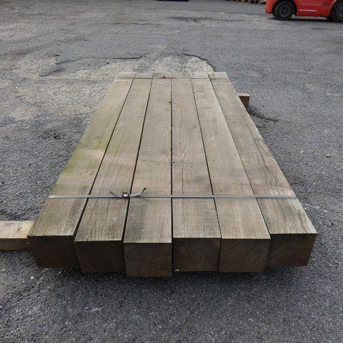 6037 - 6 wooden posts each measuring approx 15 cm x 15 cm x 200 cm - top stack