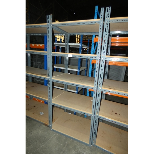 5956 - 1 bay of Dexion bolted stores type racking approx 83cm w x 61cm d x 213cm h with 5 x chipboard shelv... 