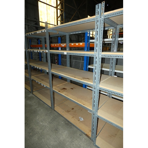 5957 - 1 bay of Dexion bolted stores type racking approx 123cm w x 61cm d x 213cm h with 5 x chipboard shel... 