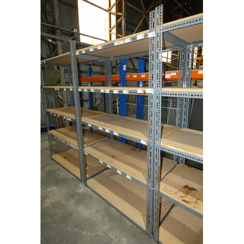 5958 - 1 bay of Dexion bolted stores type racking approx 123cm w x 61cm d x 213cm h with 5 x chipboard shel... 