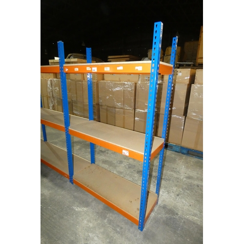 5960 - 1 bay of orange / blue metal boltless stores type racking approx 123cm w x 46cm deep x 198cm high wi... 