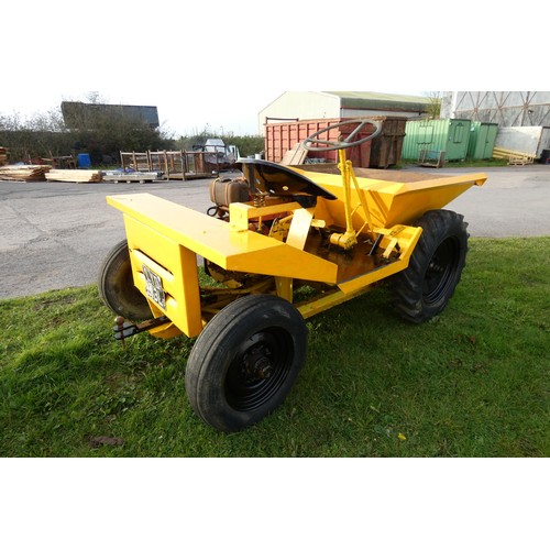 6055 - 1 Thwaites 1 ton dumper with a Petter single cylinder diesel engine, crank start.  reg. No. attached... 