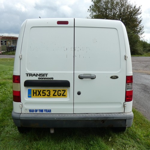 3 - Ford Transit Connect  L200 TD SWB Van,  White, Reg: HX53 ZGZ, 1st reg. 10/02/2004, 5 spd manual dies... 