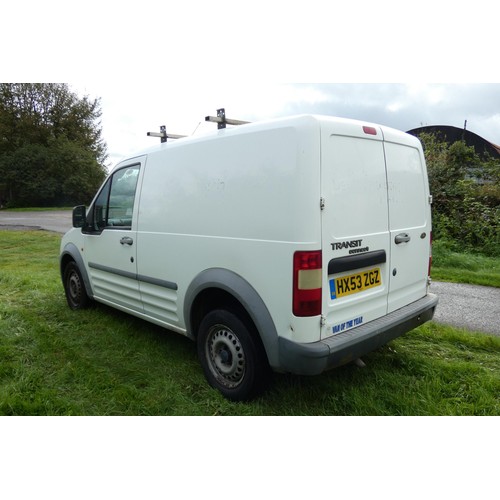 3 - Ford Transit Connect  L200 TD SWB Van,  White, Reg: HX53 ZGZ, 1st reg. 10/02/2004, 5 spd manual dies... 