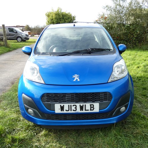 7 - Blue Peugeot 107 active 3 dr hatchback Blue, Reg: WJ13 WLB, 1st reg 31/03/2013, 5 spd manual petrol ... 