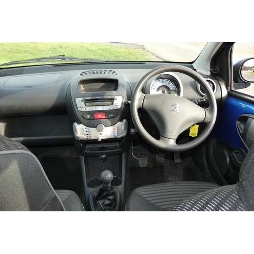 7 - Blue Peugeot 107 active 3 dr hatchback Blue, Reg: WJ13 WLB, 1st reg 31/03/2013, 5 spd manual petrol ... 