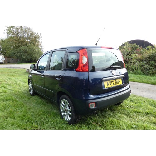 9 - Fiat Panda Lounge 1.2 5dr hatchback, Blue, Reg AX12 BHF, 1st Reg 25/07/2012, 5 spd manual petrol, 12... 