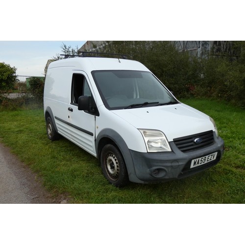 4 - Ford Transit Connect 90 T230 DI High Roof TDCI Van White 90PS, Reg: WA59 EZV, 1st Reg 18/02/2010,  m... 