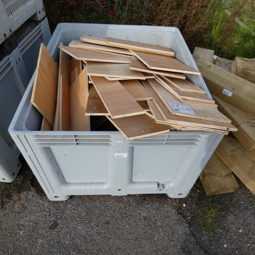 6023 - 1 crate containing a quantity of plywood board offcuts - please note the crate is not included