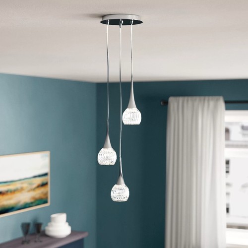 222 - 1 x Loehr 3-light cluster pendant light RRP £80