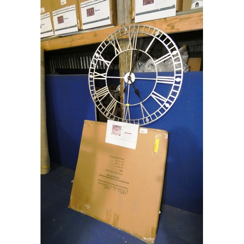 242 - 1 x Eckard oversized metal skeletal wall clock diameter approx 80cm RRP £145