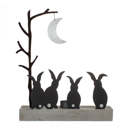 286 - 1 box containing 24 x Shoeless Joe moon gazing rabbit tea light holders RRP £20.99 each