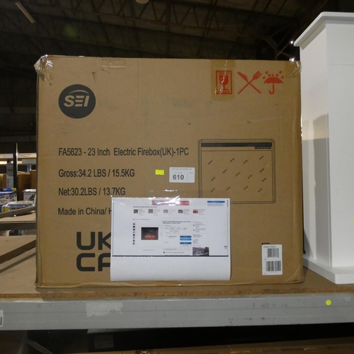 610 - An electric fire inset with flame effect by SEI type FA5623 retail approx £50 - boxed - trade