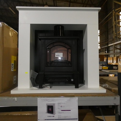 611 - An electric log burner effect type fire by Warmlite with surround type WL45037 retail approx £435 - ... 