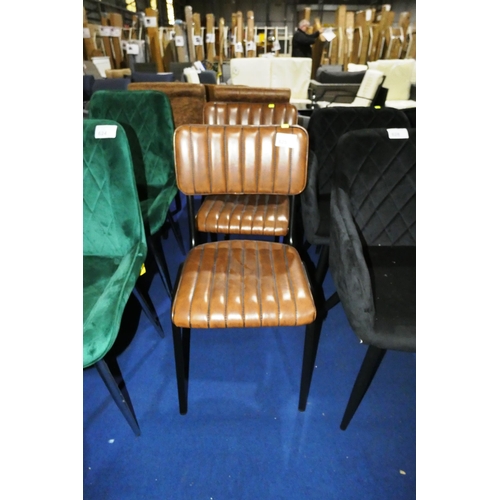 625 - 2 x leather effect upholstered stacking chairs