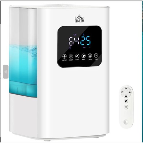 137 - 1 x Homcom 6L warm cool mist humidifier with remote control, LED display, quiet operation with auto ... 