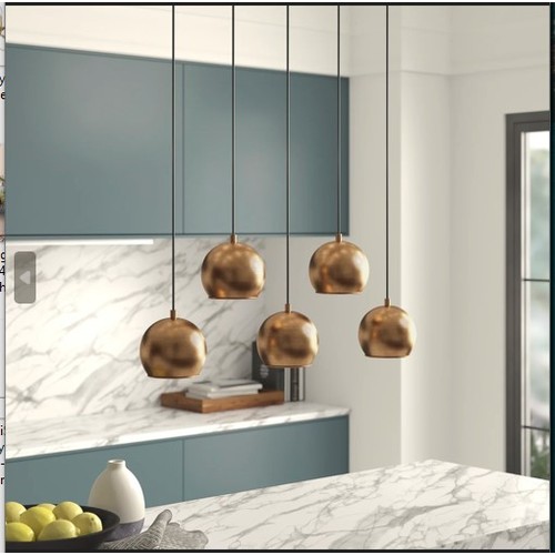 154 - 1 x Express 5-light kitchen island globe pendant light RRP £137