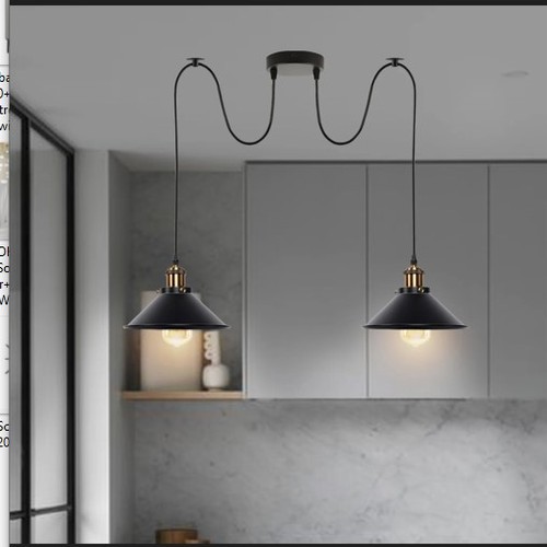 175 - 1 x Retro industrial 2-light pendant light RRP £36