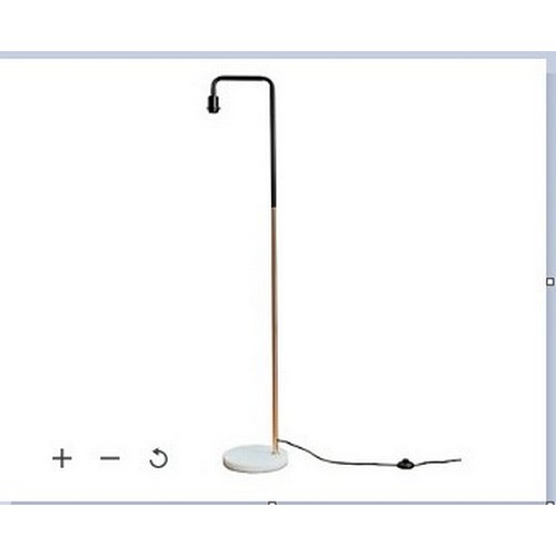 185 - 1 x Valuelights retro style black copper metal and white marble floor lamp base RRP £44 (no shade)