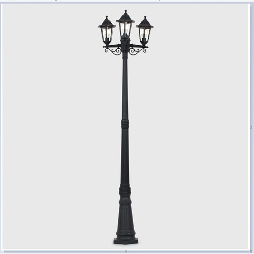 197 - 1 x Mayfair IP44 3-way plastic lamp post in black RRP £44